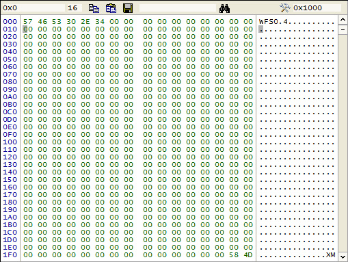 LBA 0 WFS0.4 file system LBA 0 WFS0.4 file system